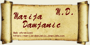 Marija Damjanić vizit kartica